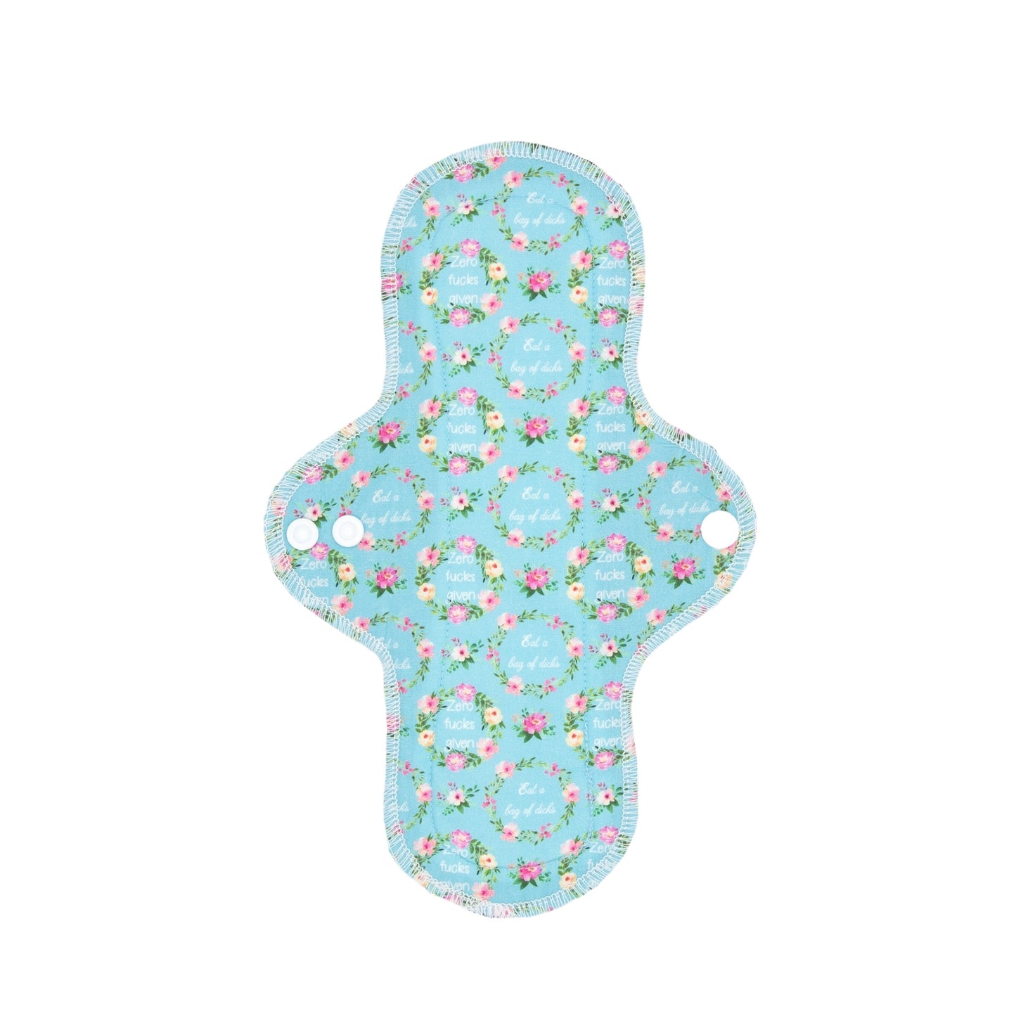 Swearing Floral Light Blue - Washable Cloth Pad - SEVERAL SIZES