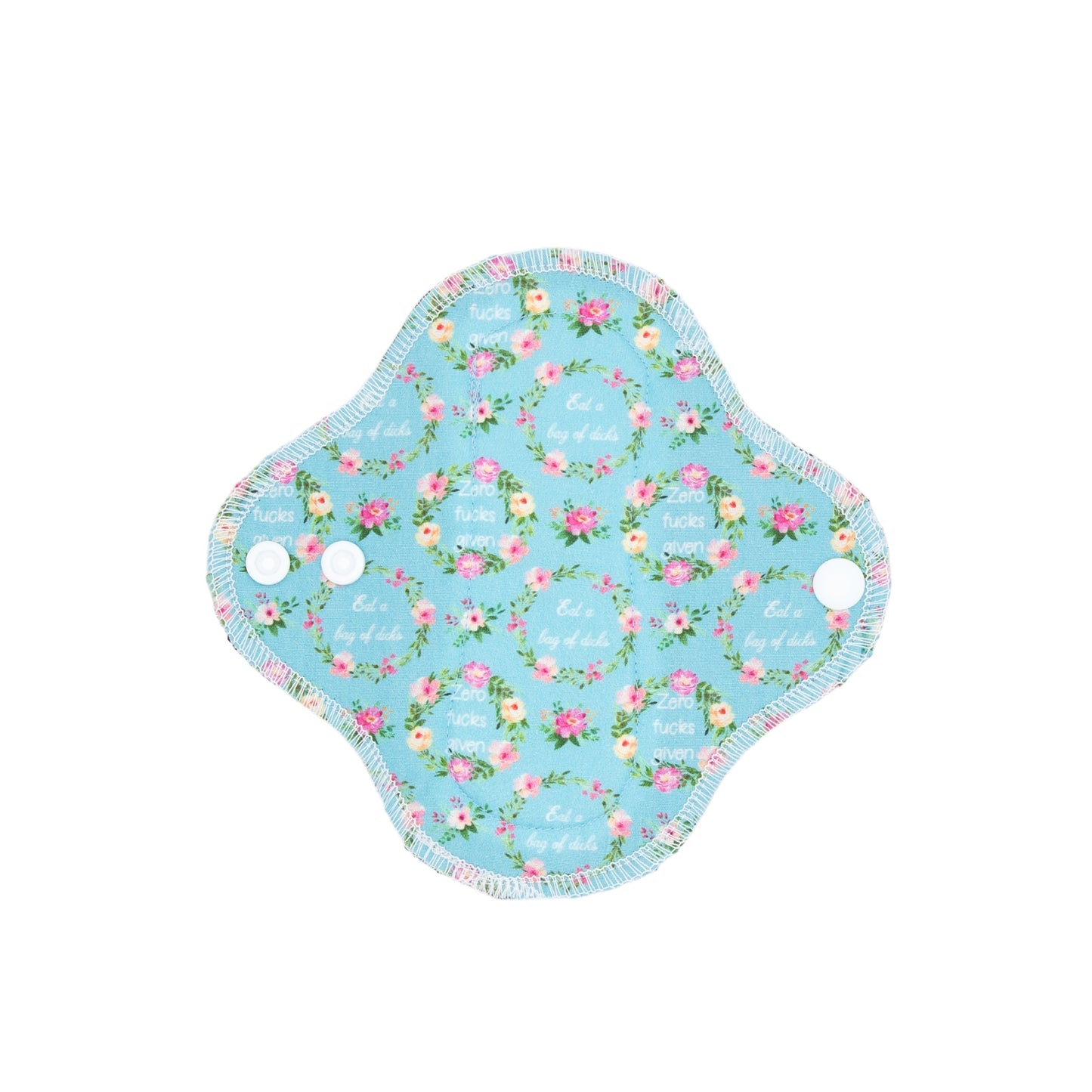 Swearing Floral Light Blue - Washable Cloth Pad - SEVERAL SIZES