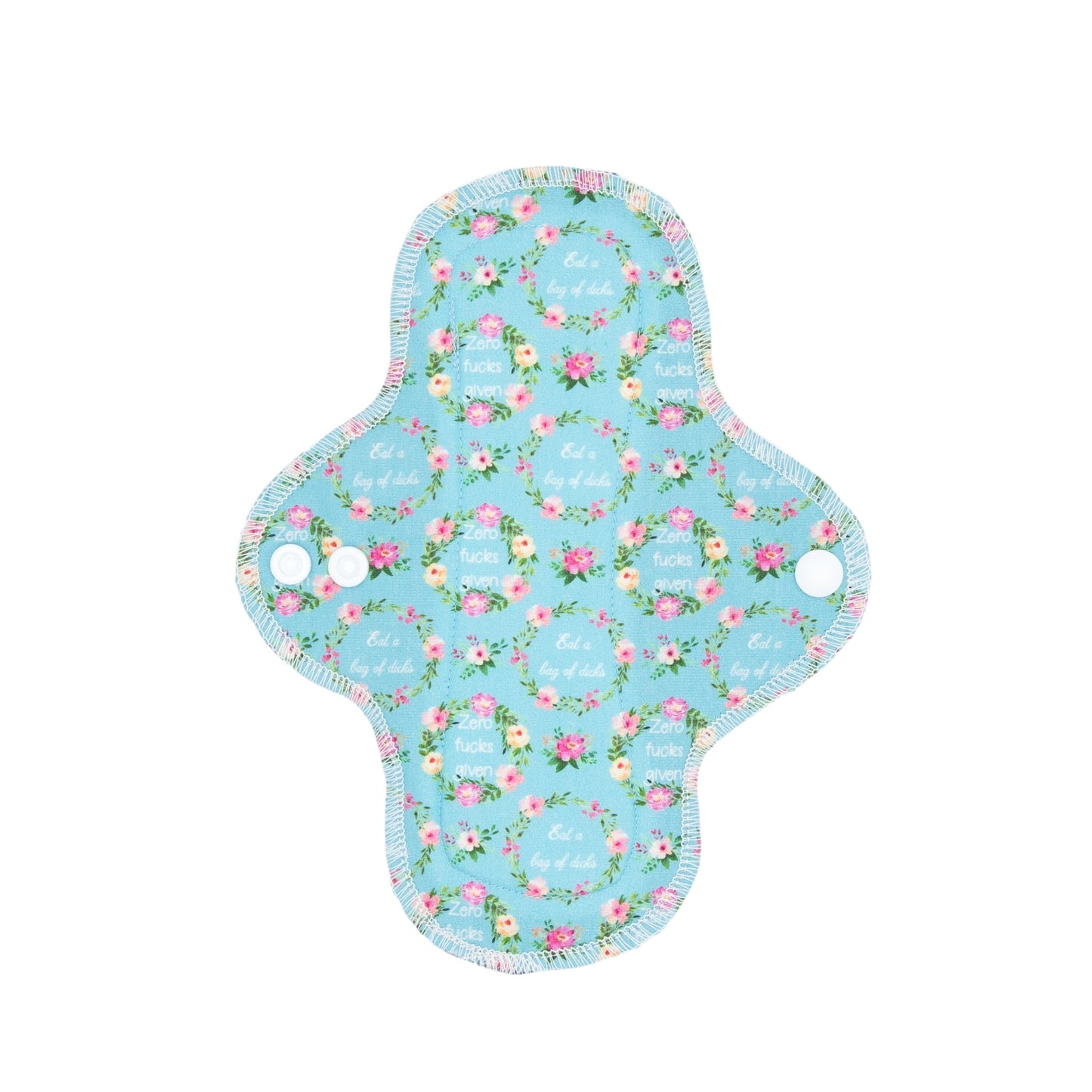 Swearing Floral Light Blue - Washable Cloth Pad - SEVERAL SIZES