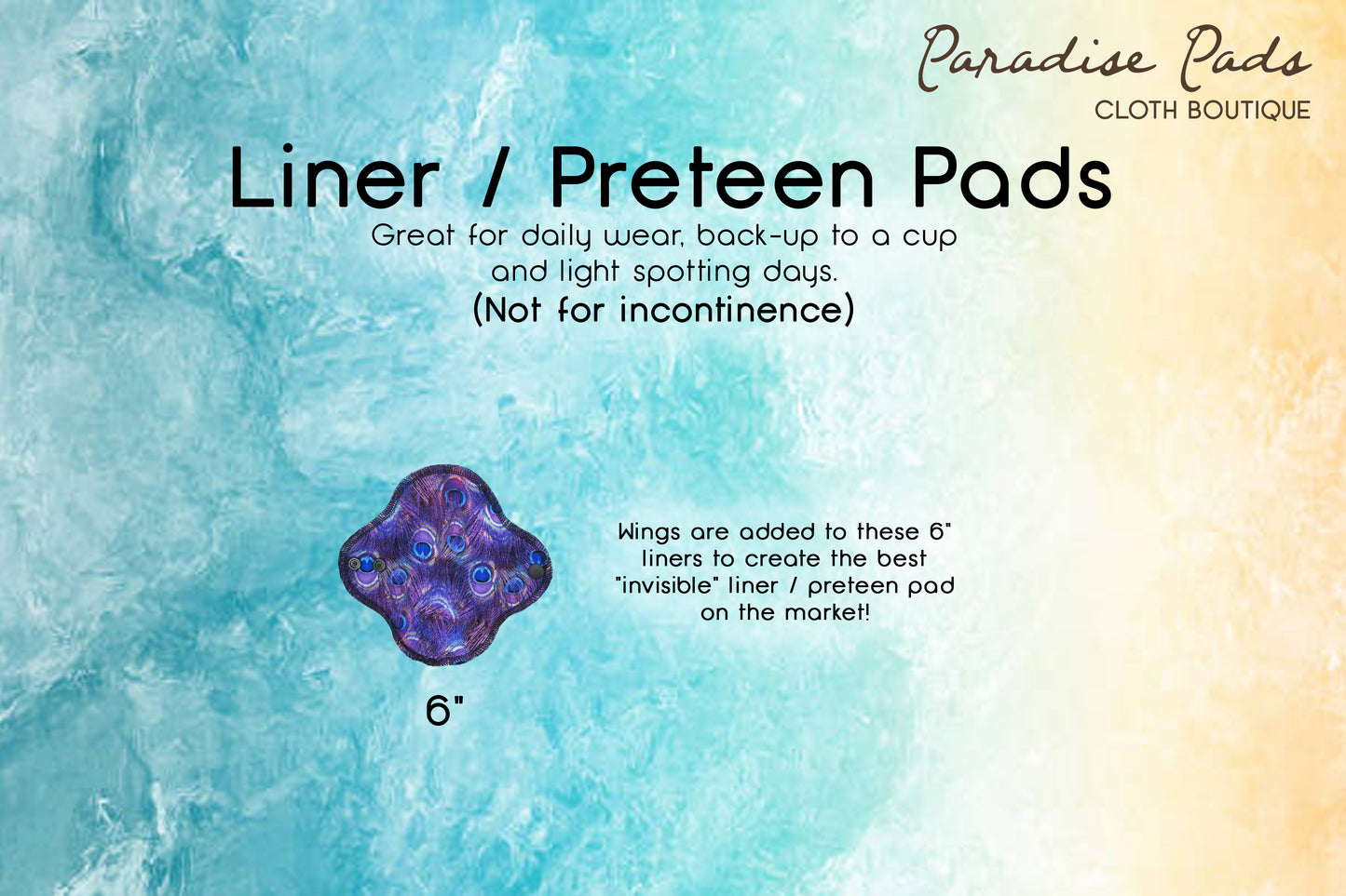 Blue Floral - Washable Cloth Pad - SEVERAL SIZES