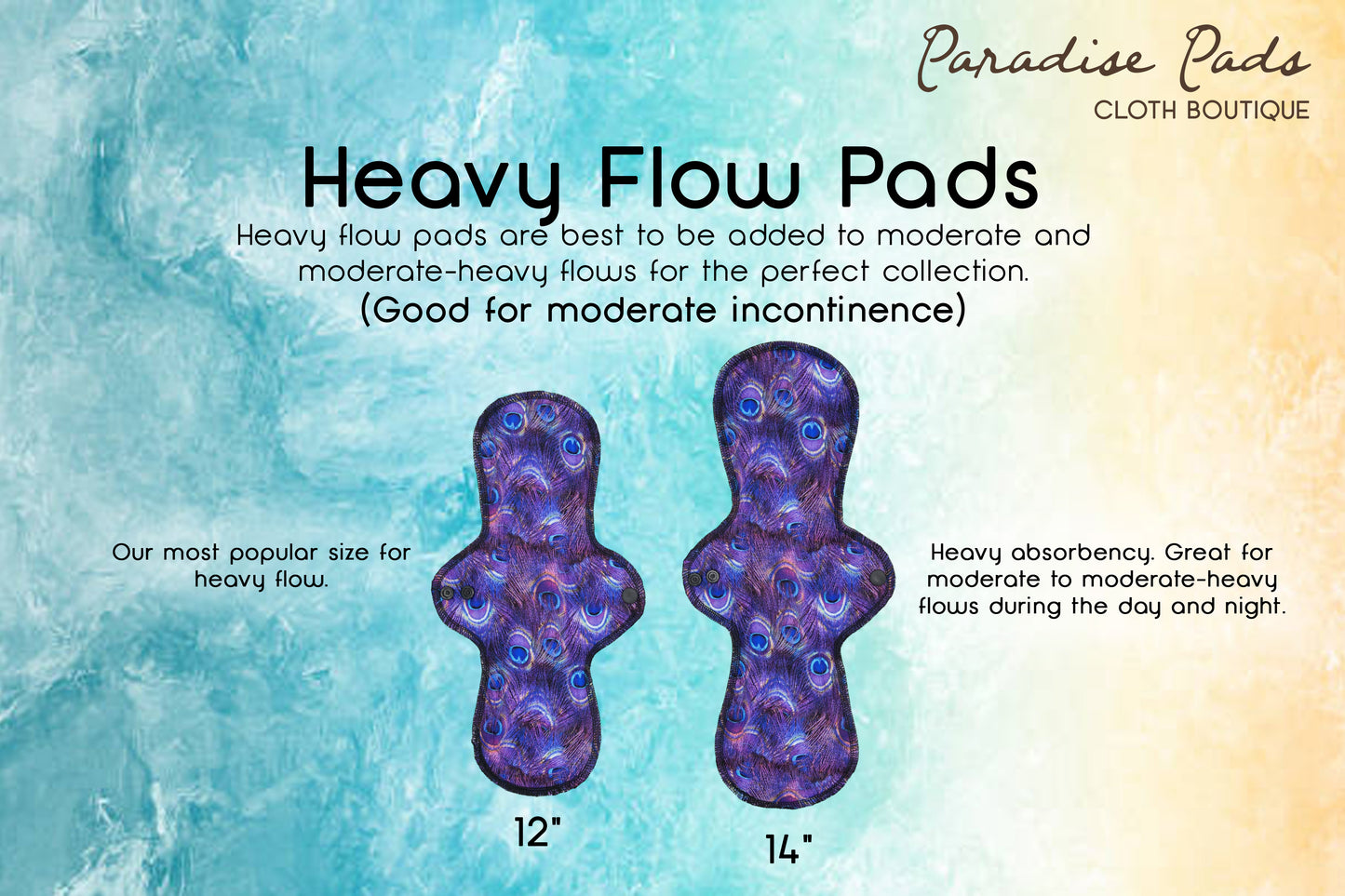 Blue Roses - Washable Cloth Pad - SEVERAL SIZES