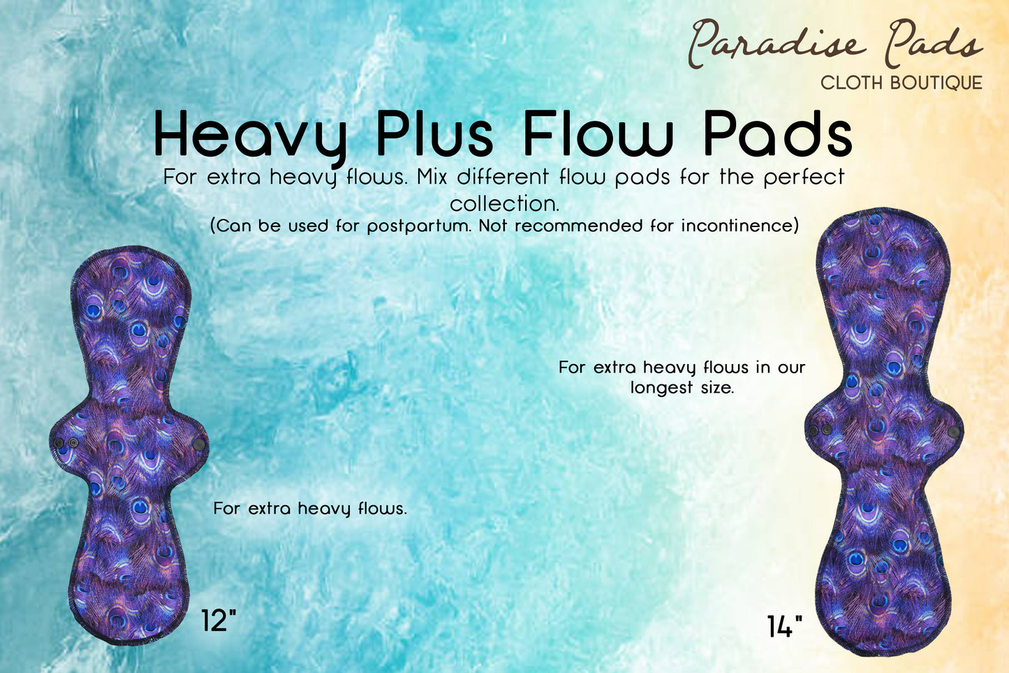 Blue Roses - Washable Cloth Pad - SEVERAL SIZES