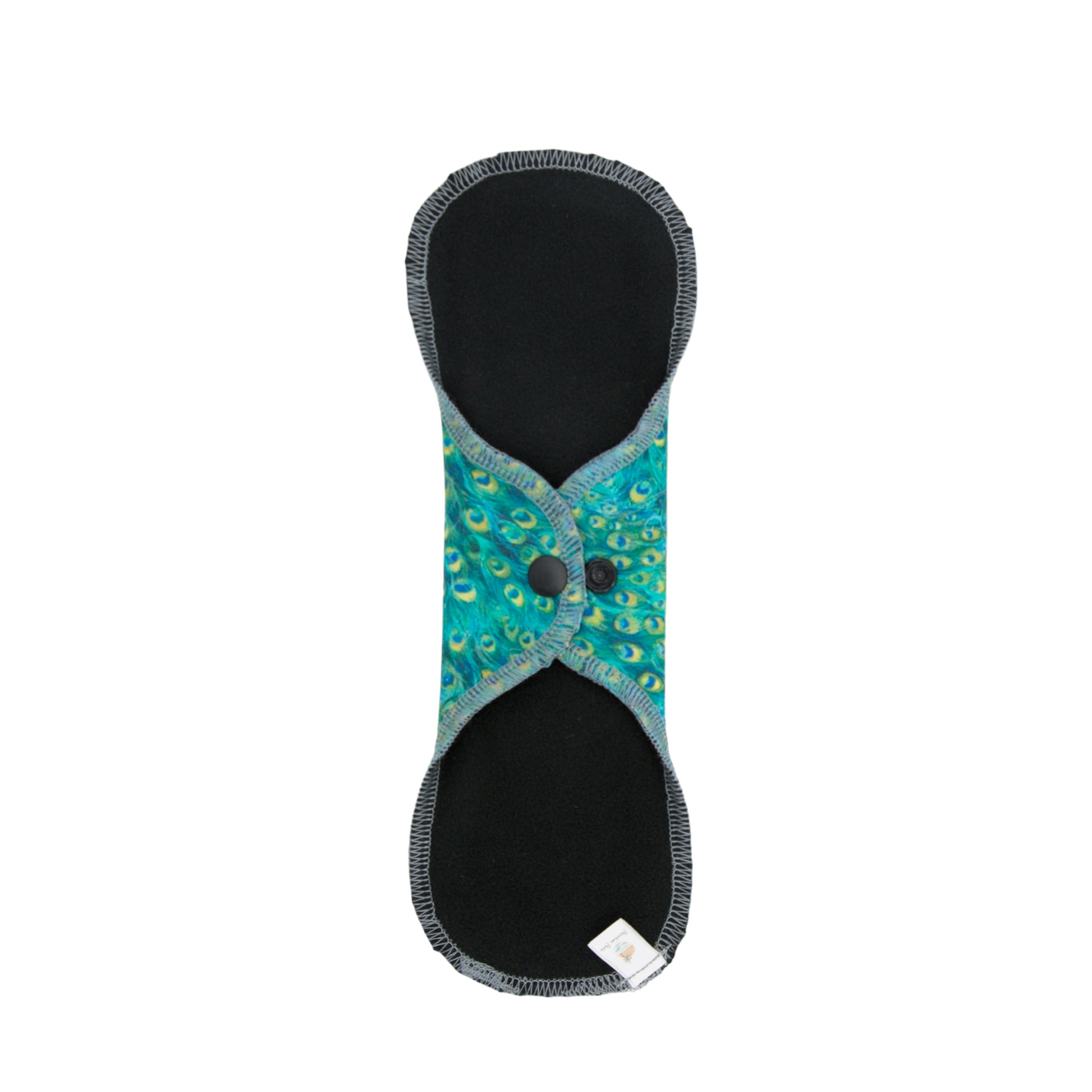 Reusable Cloth Pads Peacock Green 10” Closed