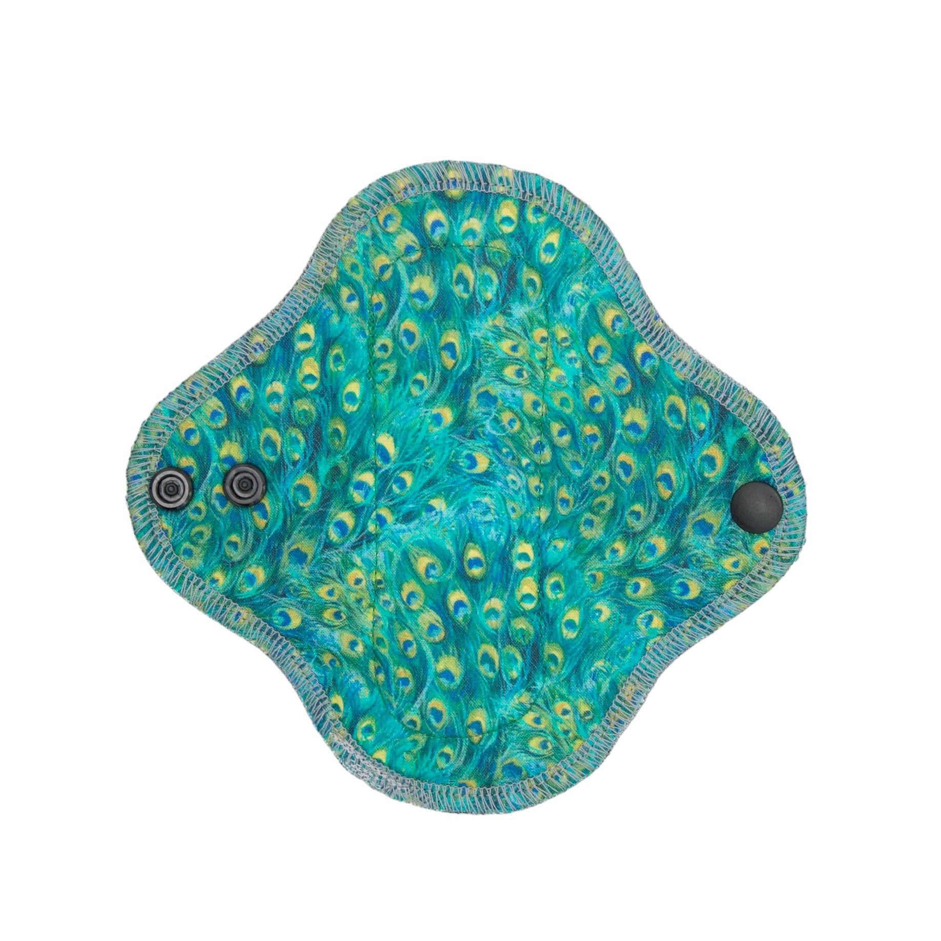 Reusable Cloth Pads Peacock Green 6”
