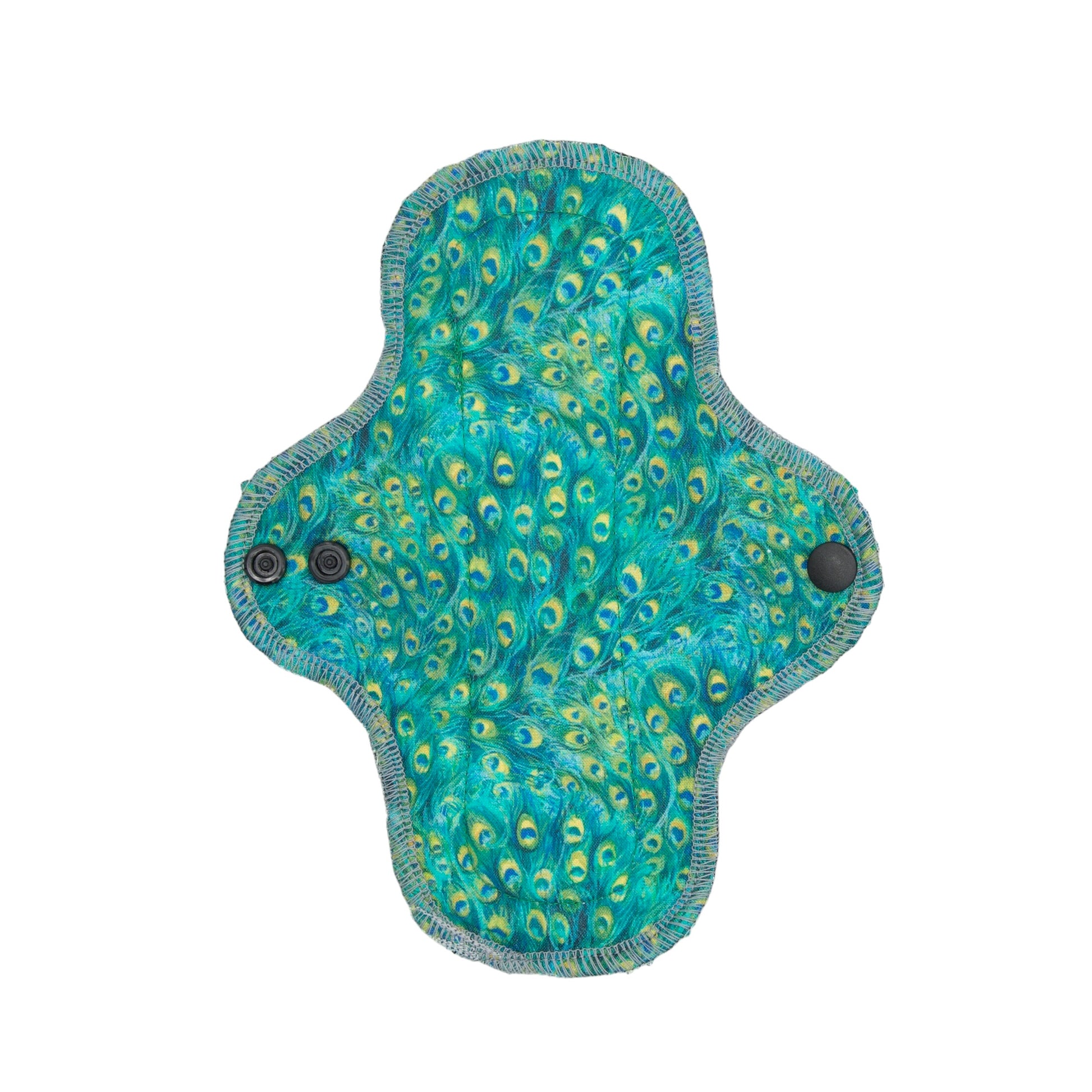 Reusable Cloth Pads Peacock Green 8”