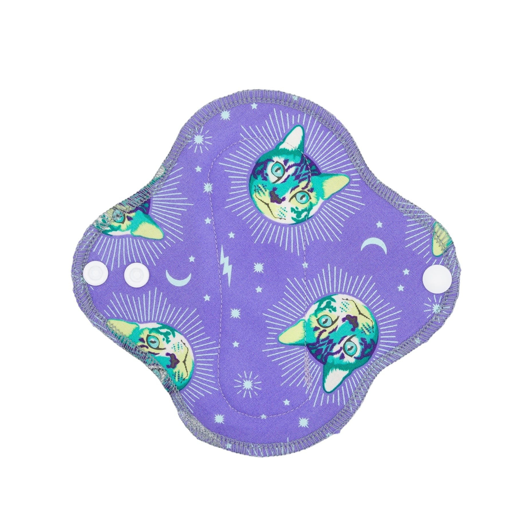 Reusable Cloth Pads Psychedelic Cat 6”