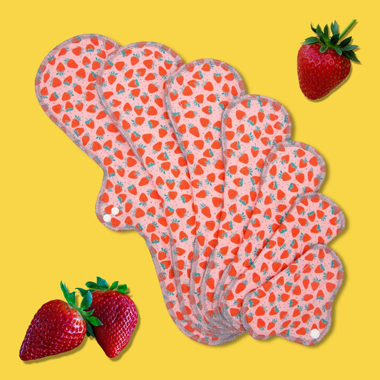 Reusable Cloth Pads Strawberries Collection