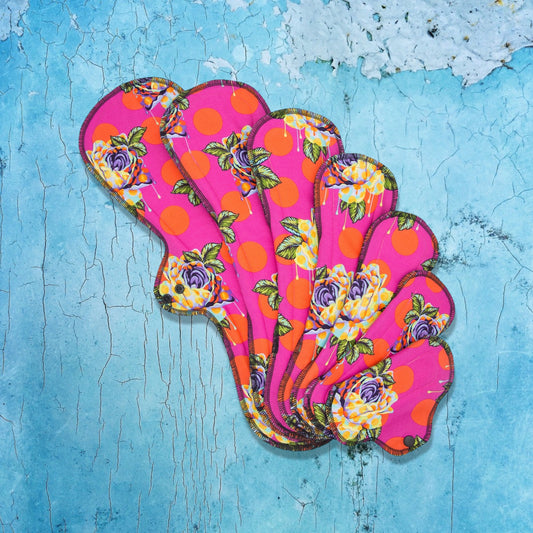 Melting Roses Pink - Washable Cloth Pad - SEVERAL SIZES