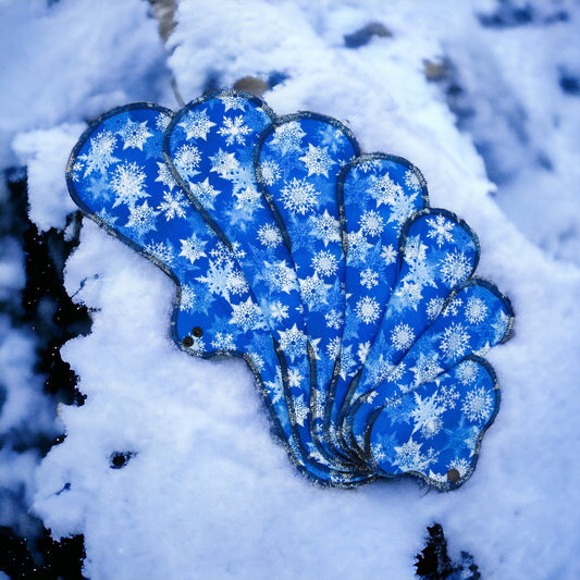 Snowflake Blue - Washable Cloth Pad - SEVERAL SIZES